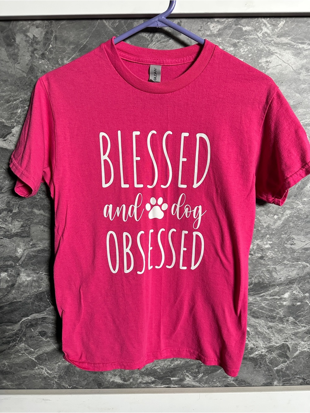 NEW Pink t-shirt Blessed and Dog Obsessed